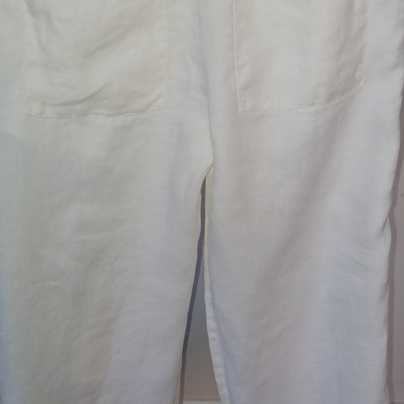 Ann Taylor LOFT Marisa 100% Linen White Pants - Picture 4 of 7